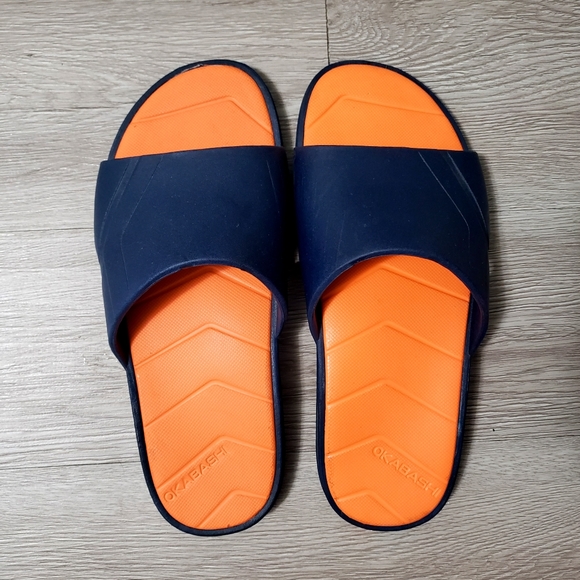 Okabashi Shoes Okabashi Mens Navy Orange Slide Sandal Poshmark
